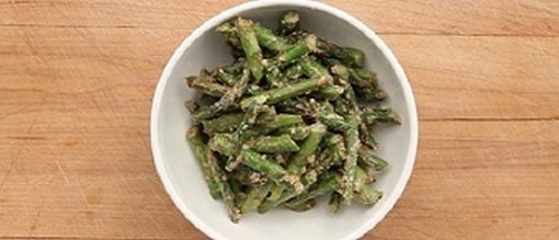 Asparagus with Miso-Tahini Dressing