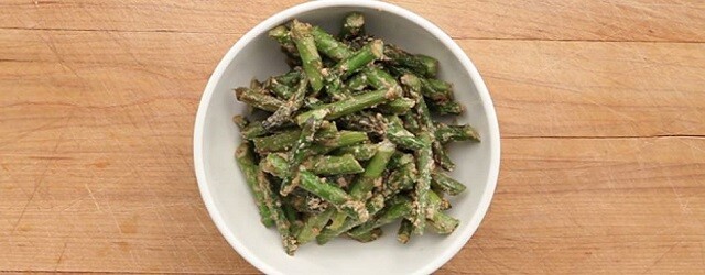 Asparagus with Miso-Tahini Dressing