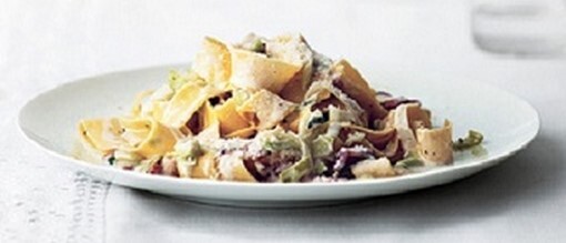 Pappardelle with Leeks and Bacon