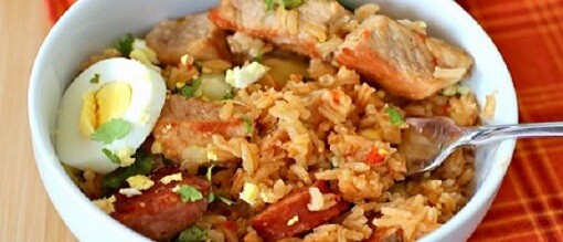 Arroz atollado de cerdo