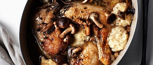 Chicken and Dumplings with Mushrooms