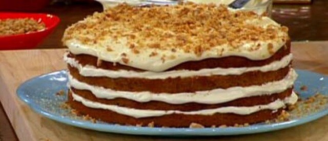 Buttermilk Spice Cake with Roasted Walnut Cream Cheese Frosting